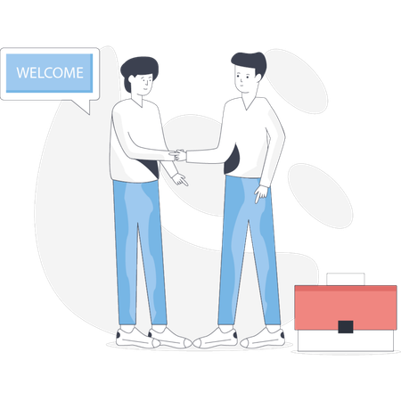 Business people are doing patnership  Illustration