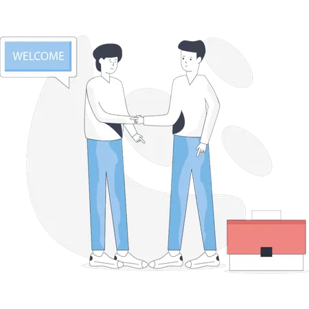 Business people are doing patnership  Illustration