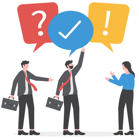 FAQ Question And Answer Solution To Solve Problem Business Advice Or Help And Support Service Communication Or Team Brainstorm Concept Business People Asking Question And Answer To Solve Problem Illustration