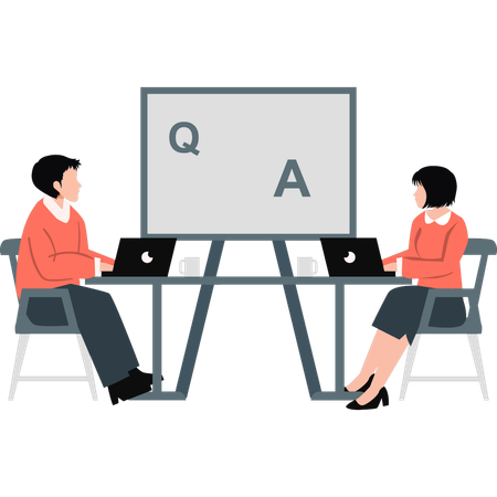 Business people asking question and answer to solve problem  Illustration