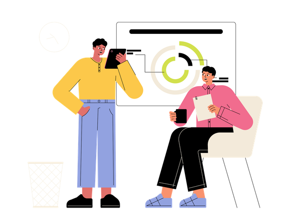 Business people attending business presentation  Illustration