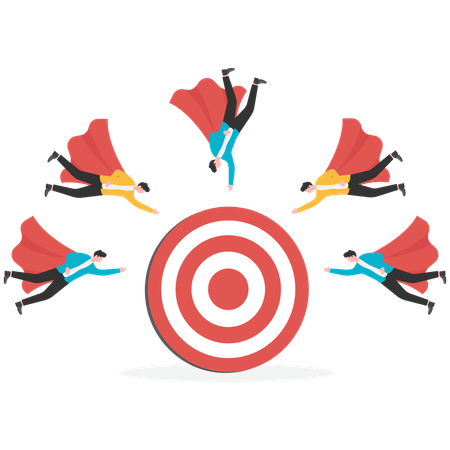 Business people attracting towards business target  Illustration