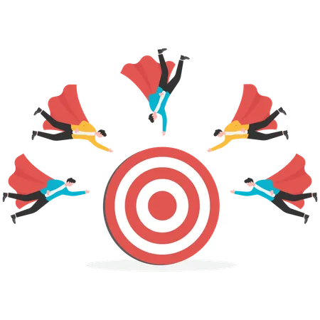 Business people attracting towards business target  Illustration