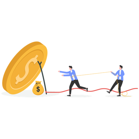 ビジネスマンは罠を避ける  イラスト