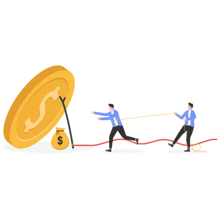 ビジネスマンは罠を避ける  イラスト