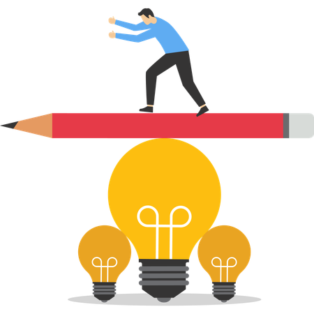 Business people balance creativity  Illustration