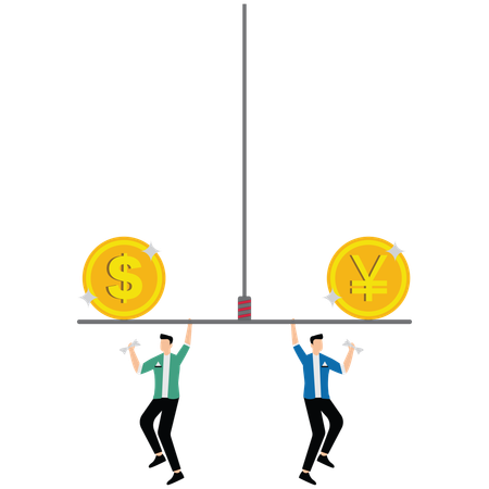 Business people balancing business finance  Illustration