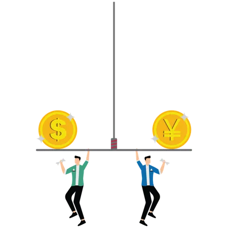 Business people balancing business finance  Illustration