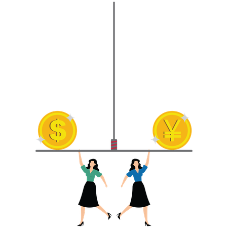 Business people balancing business finance  Illustration