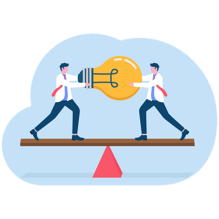 Business people balancing business idea  Illustration