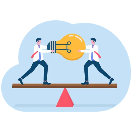 Business people balancing business idea  Illustration