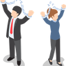 business people breaking chain illustration