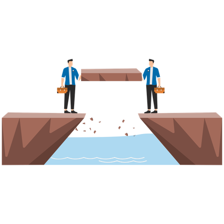 Business people bridging business gap  Illustration