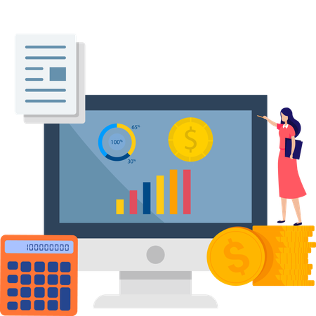 Business people budget status  Illustration