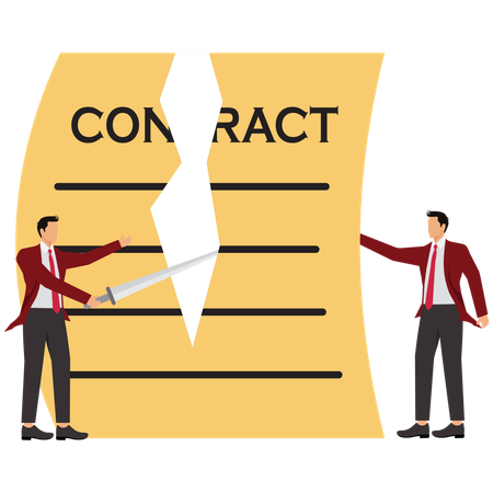 Business people cancelling contract  Illustration