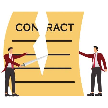 Business people cancelling contract  Illustration