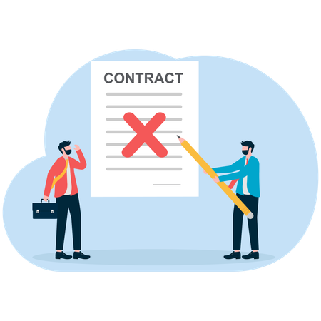 Business people cancels business contract  Illustration
