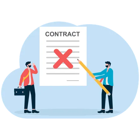 Business people cancels business contract  Illustration