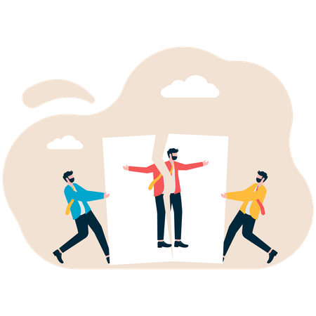 Business people cancels their agreement  Illustration