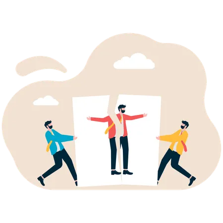 Business people cancels their agreement  Illustration
