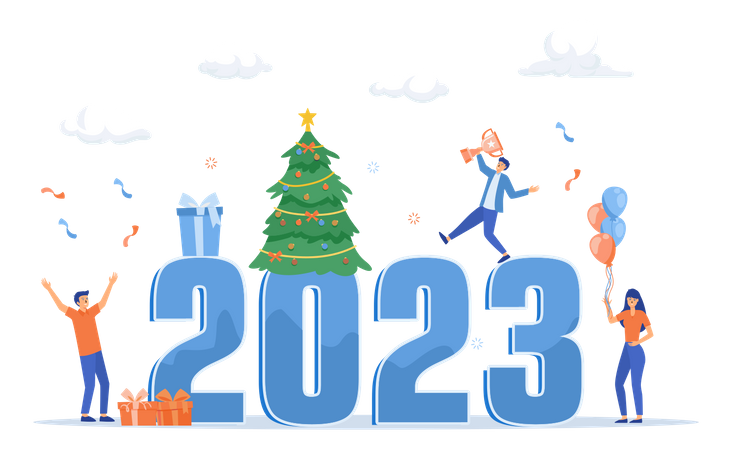 Business People Celebrate New Year  Illustration