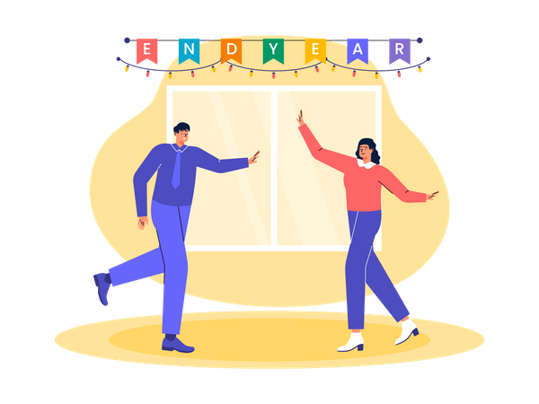 Business people celebrate new year party Illustration