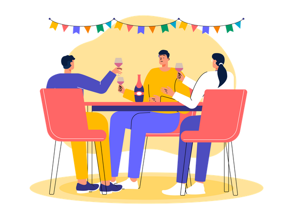 Business people celebrate new year party  Illustration