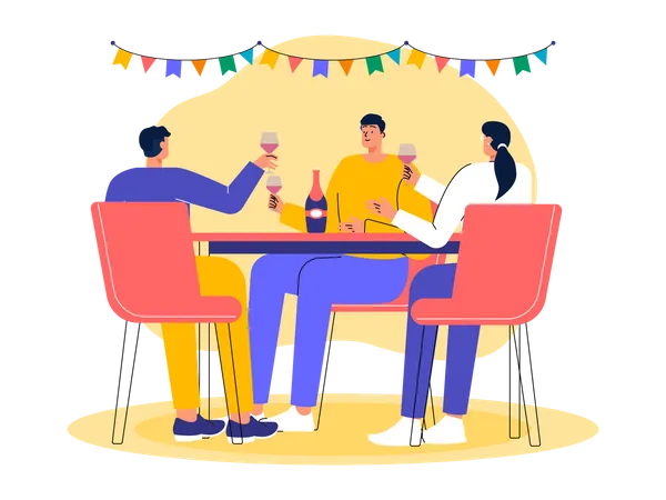 Business people celebrate new year party  Illustration