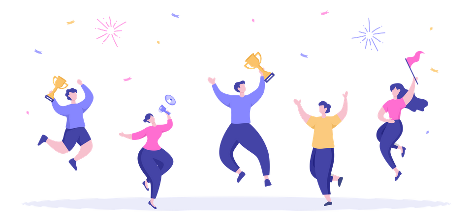 Business people celebrating Business Success  Illustration