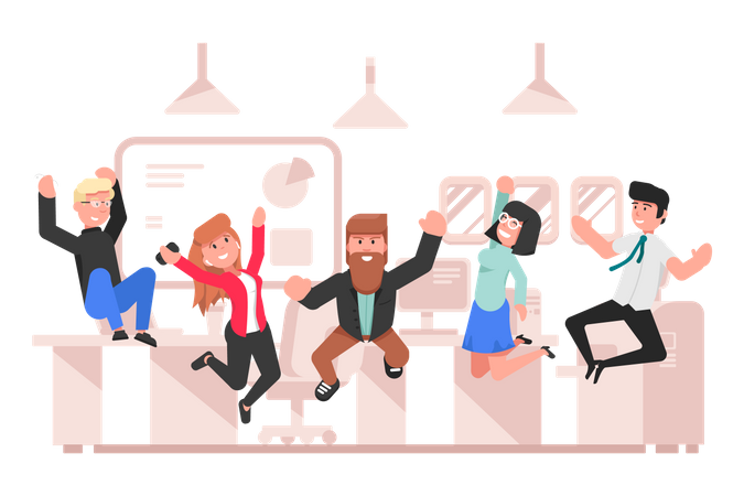 Business people celebrating success  Illustration