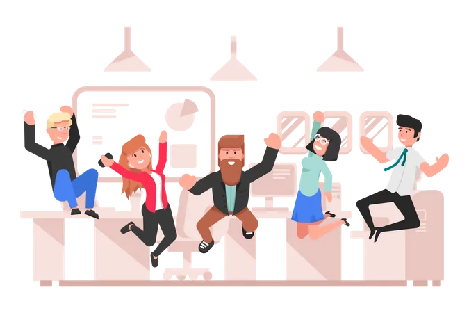 Business people celebrating success  Illustration