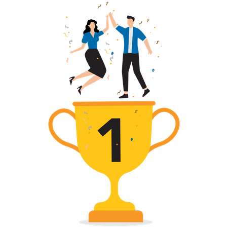 Business people celebrating team success  Illustration