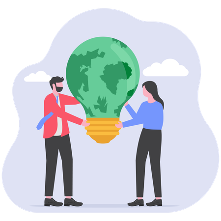 Business people celebrating world earth day  Illustration