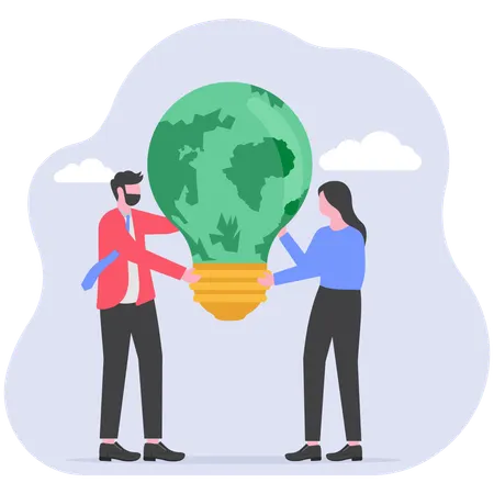 Business people celebrating world earth day  Illustration