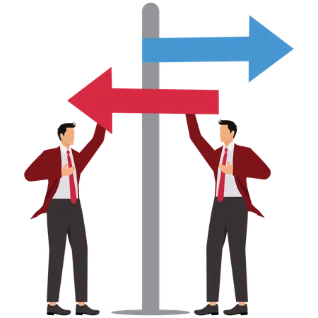 Business people changing business direction  Illustration