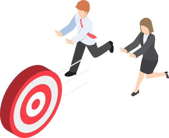 Business people chasing the target  Illustration