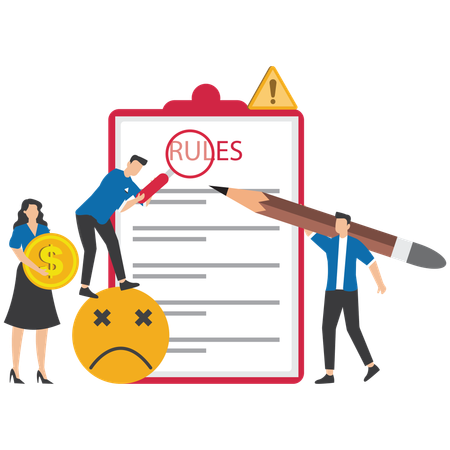 Business people checking business regulation  Illustration