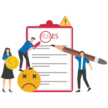 Business people checking business regulation  Illustration