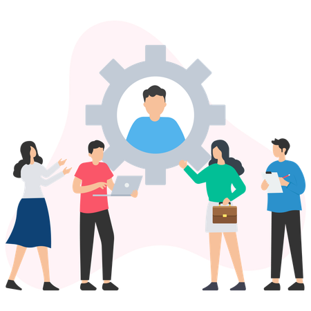 Business people choosing candidate for job position  Illustration