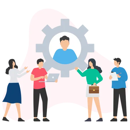 Business people choosing candidate for job position  Illustration