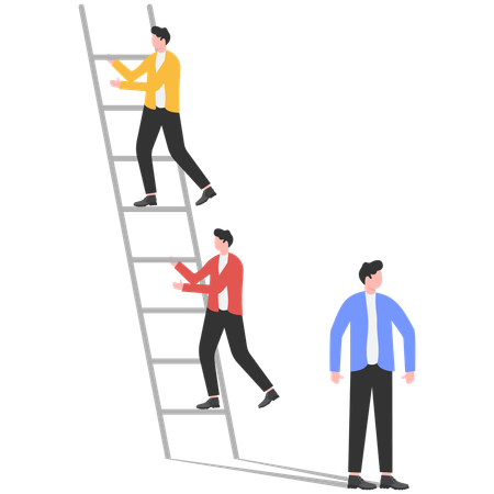 Business people climbing business ladder  Illustration