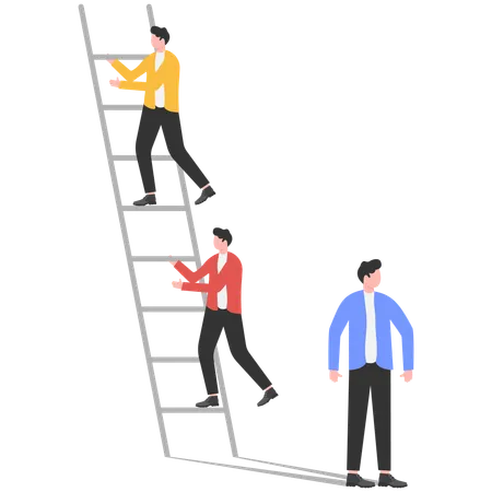 Business people climbing business ladder  Illustration