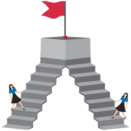 Business people climbing stairs of success  Illustration