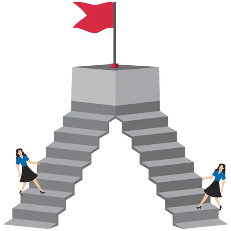 Business people climbing stairs of success  Illustration