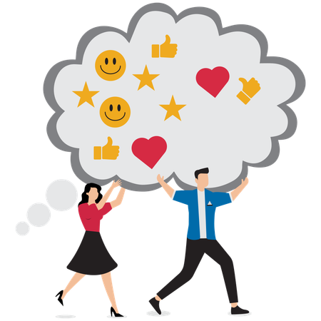 Business people collecting customer feedback  Illustration