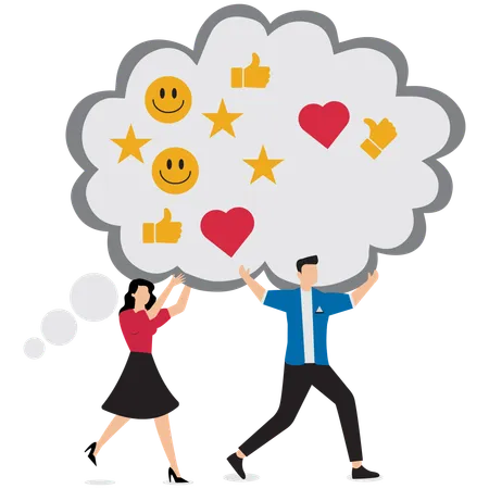 Business people collecting customer feedback  Illustration