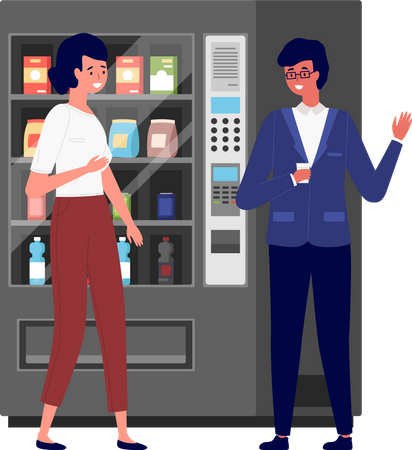 Business people communicating during coffee break  Illustration