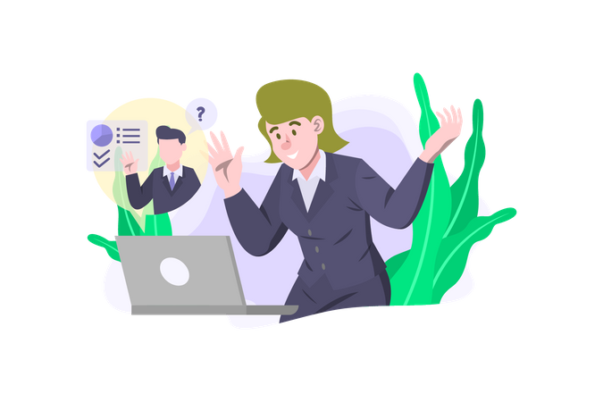 Business people connect over webinar  Illustration