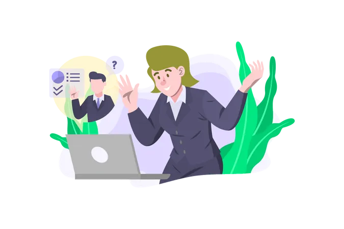 Business people connect over webinar  Illustration