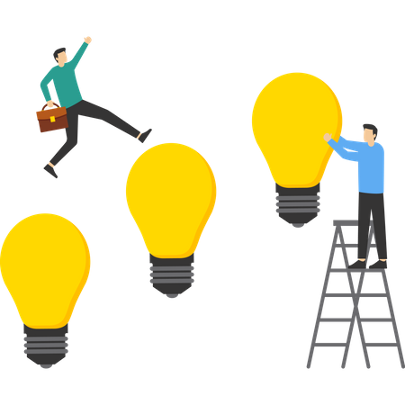 Business people create ideas for success  Illustration